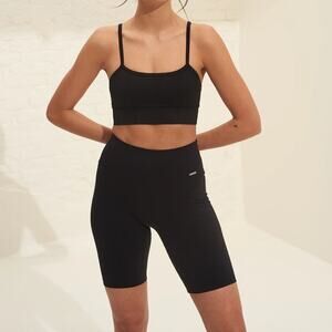 aim’n Black Ribbed Seemless Biker Shorts - NWOT